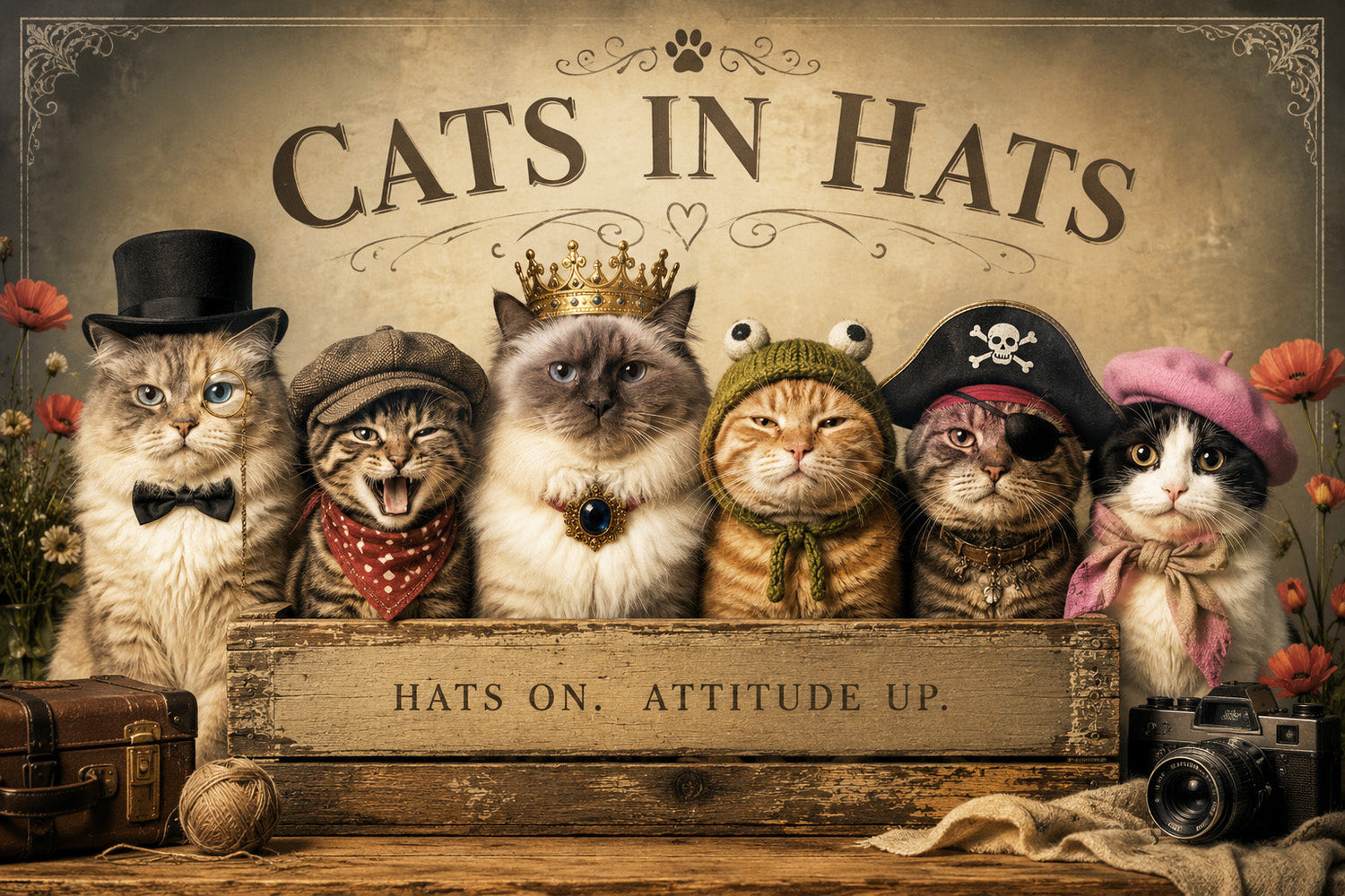 Real Cats in Hats