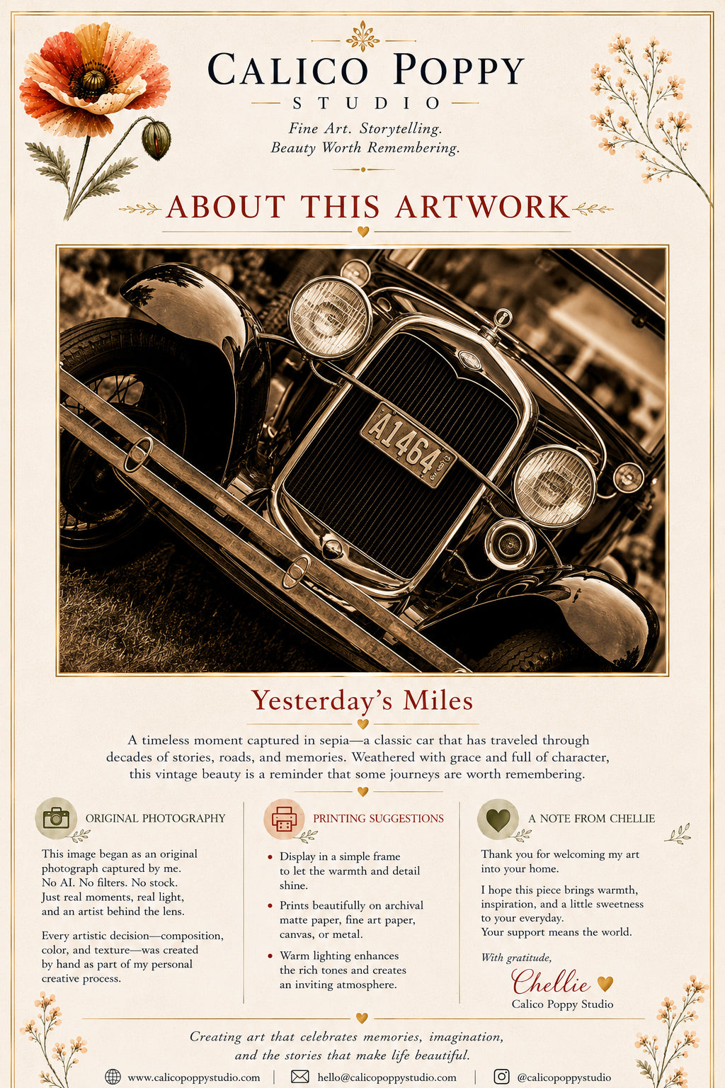 Yesterday's Miles | Vintage Ford Model A Fine Art Photography | Printable Classic Car Wall Art | Instant Digital Download