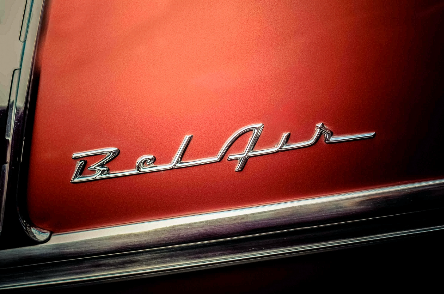 Fresh Prince – Classic Chevrolet Bel Air Emblem Fine Art Photography Print | Vintage Chrome Detail | Automotive Wall Art