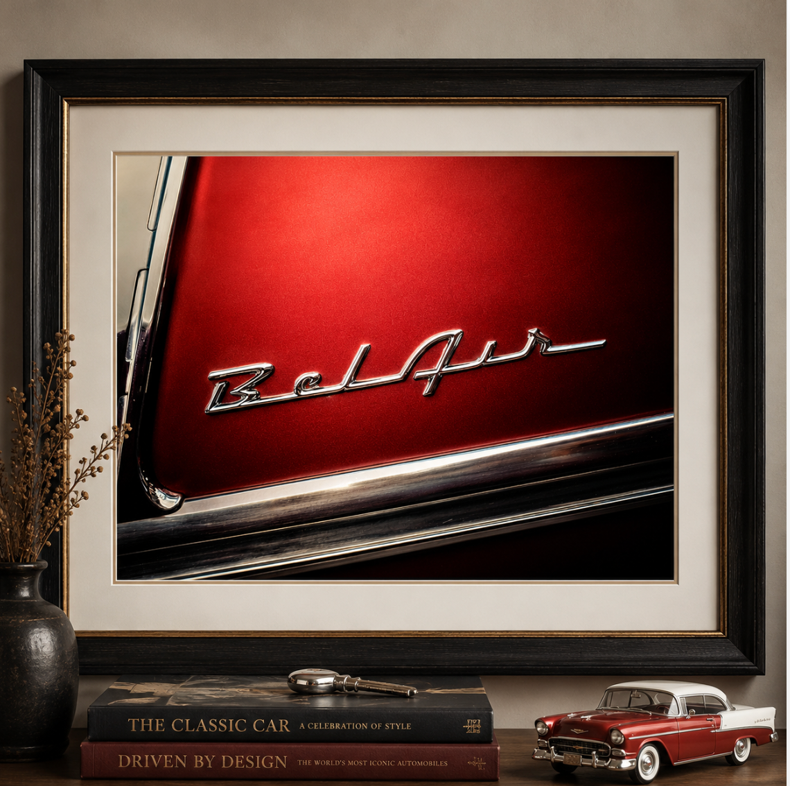 Fresh Prince – Classic Chevrolet Bel Air Emblem Fine Art Photography Print | Vintage Chrome Detail | Automotive Wall Art