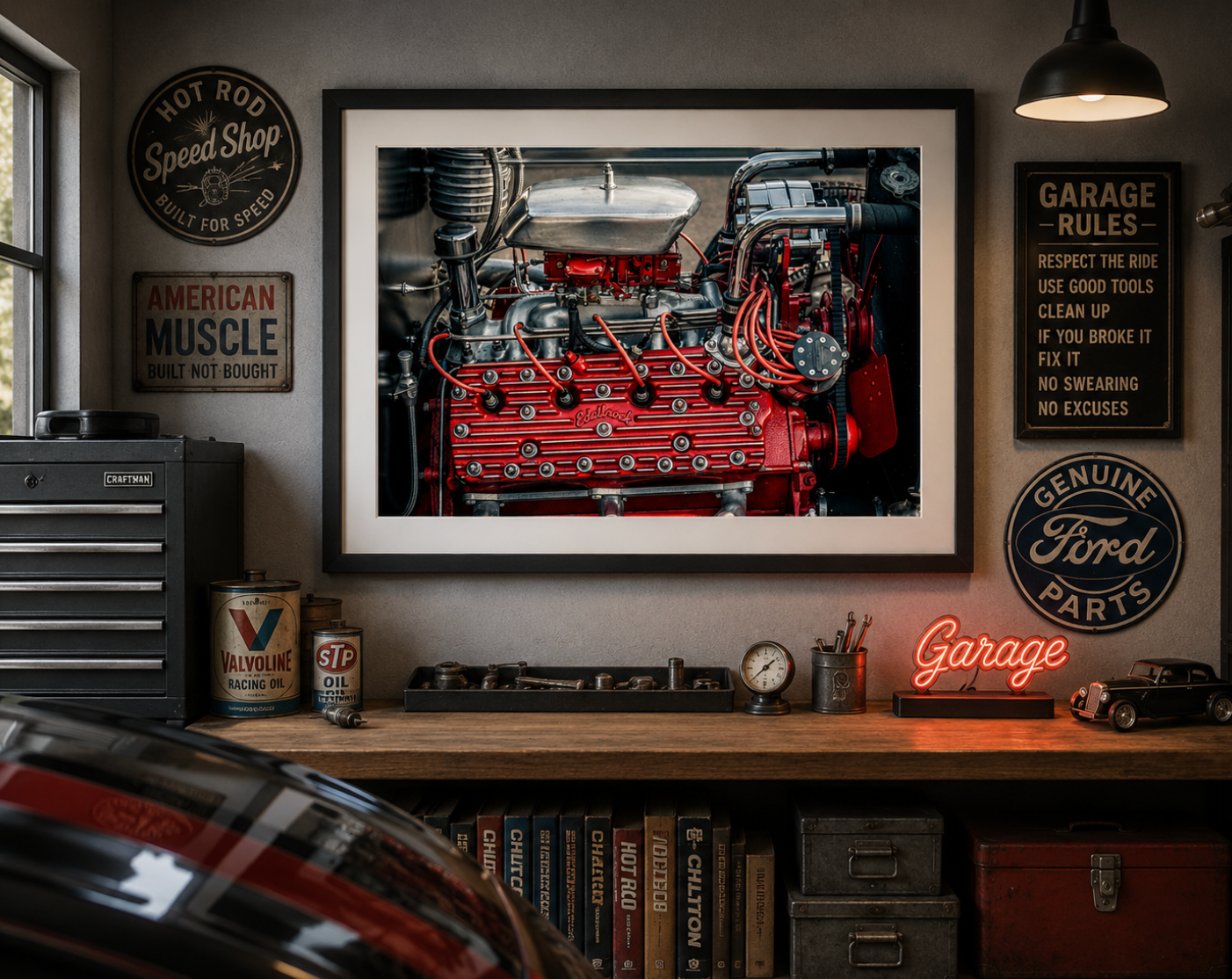 Polished Power | Classic Flathead V8 Engine Photography | Vintage Hot Rod Fine Art Print
