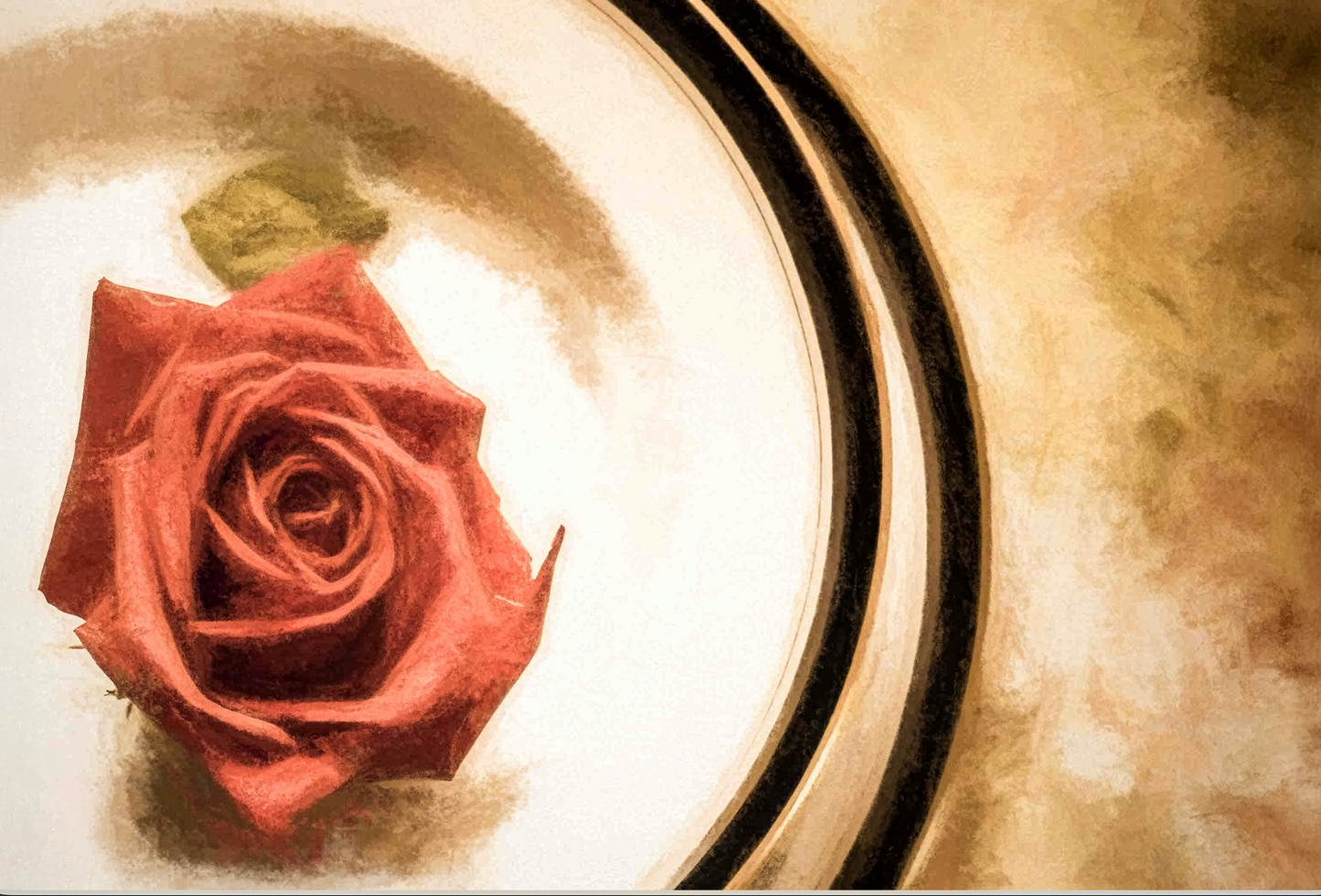 Serving Beauty – Handcrafted Fine Art Rose Photography Print | Original Pixel-Edited Floral Still Life | Elegant Cottagecore & Neutral Home Wall Art | Instant Digital Download