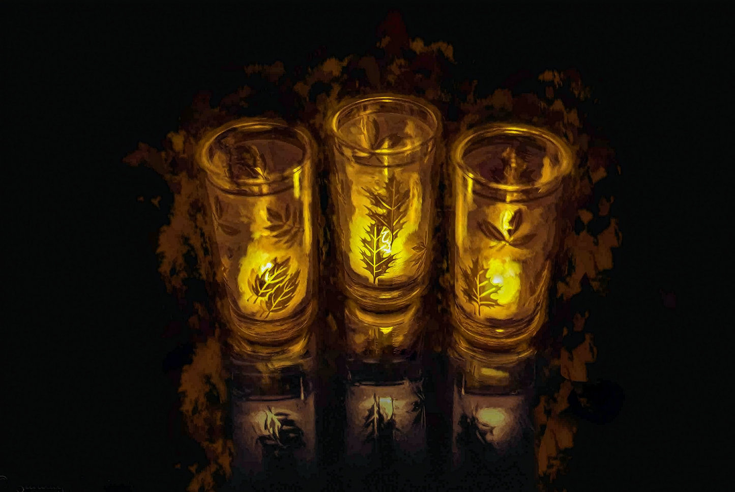 Sunday's Glow – Handcrafted Fine Art Candle Photography Print | Original Pixel-Edited Vintage Glass Still Life | Warm Nostalgic Home Decor | Instant Digital Download
