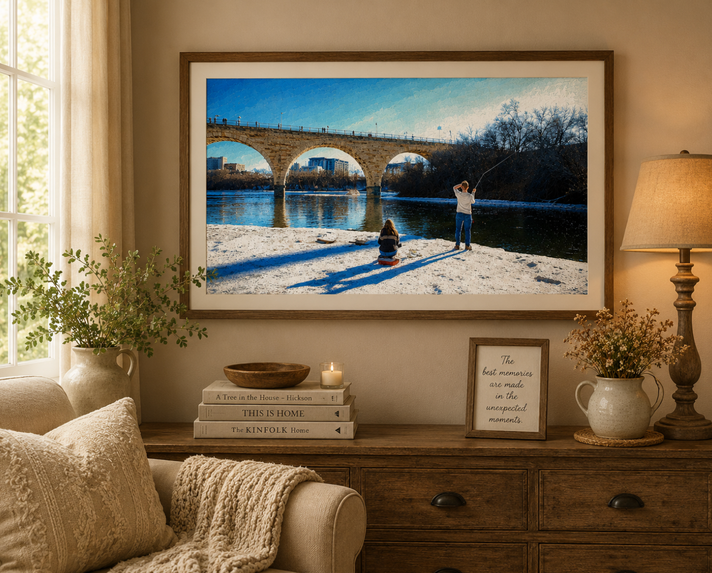 Weather Confused – Stone Arch Bridge Winter Photography, Mississippi River Fine Art Print, Minneapolis Landscape Digital Download
