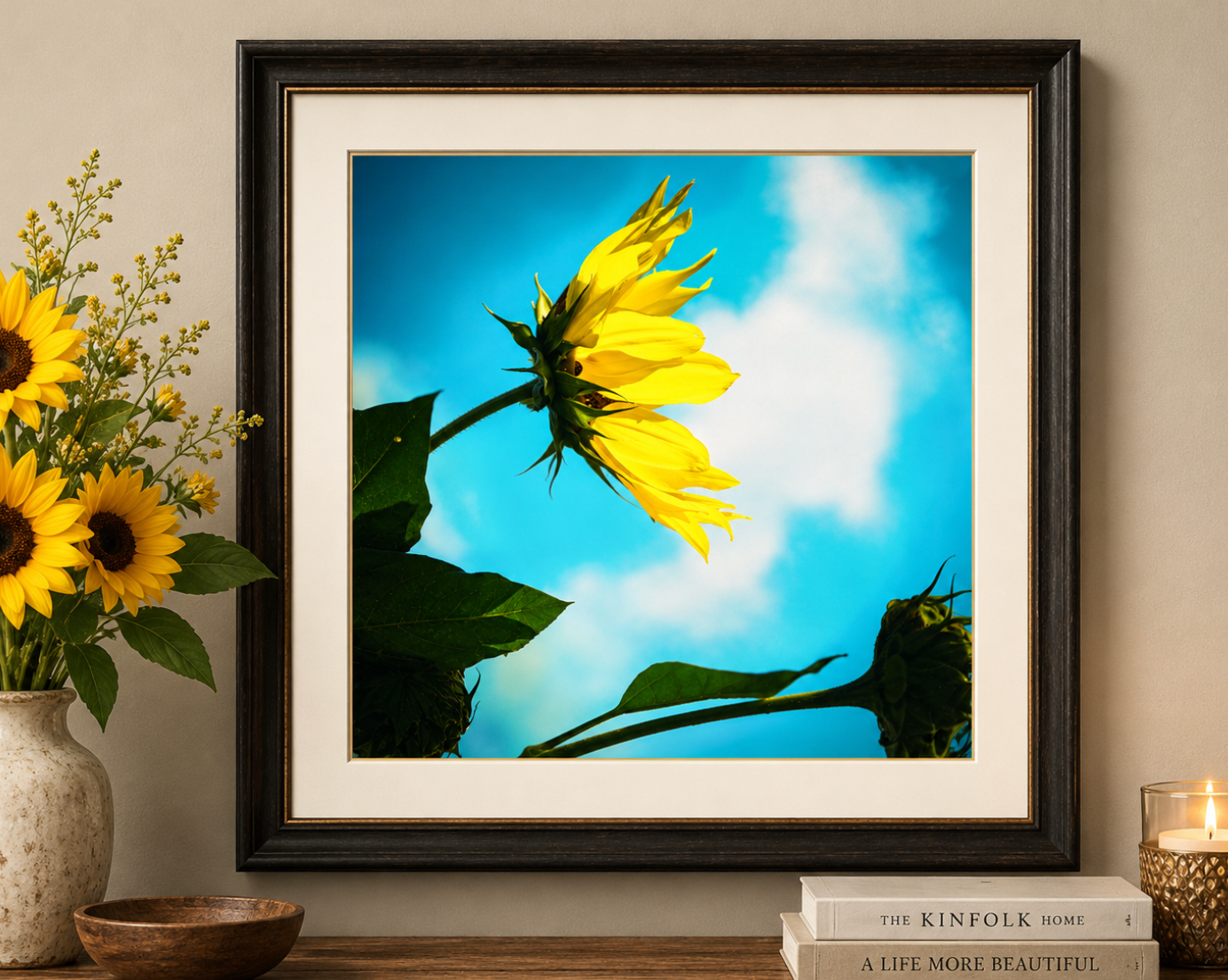Facing the Light – Sunflower Fine Art Photography Print | Bold Botanical Wall Art | Original Handcrafted Nature Photography