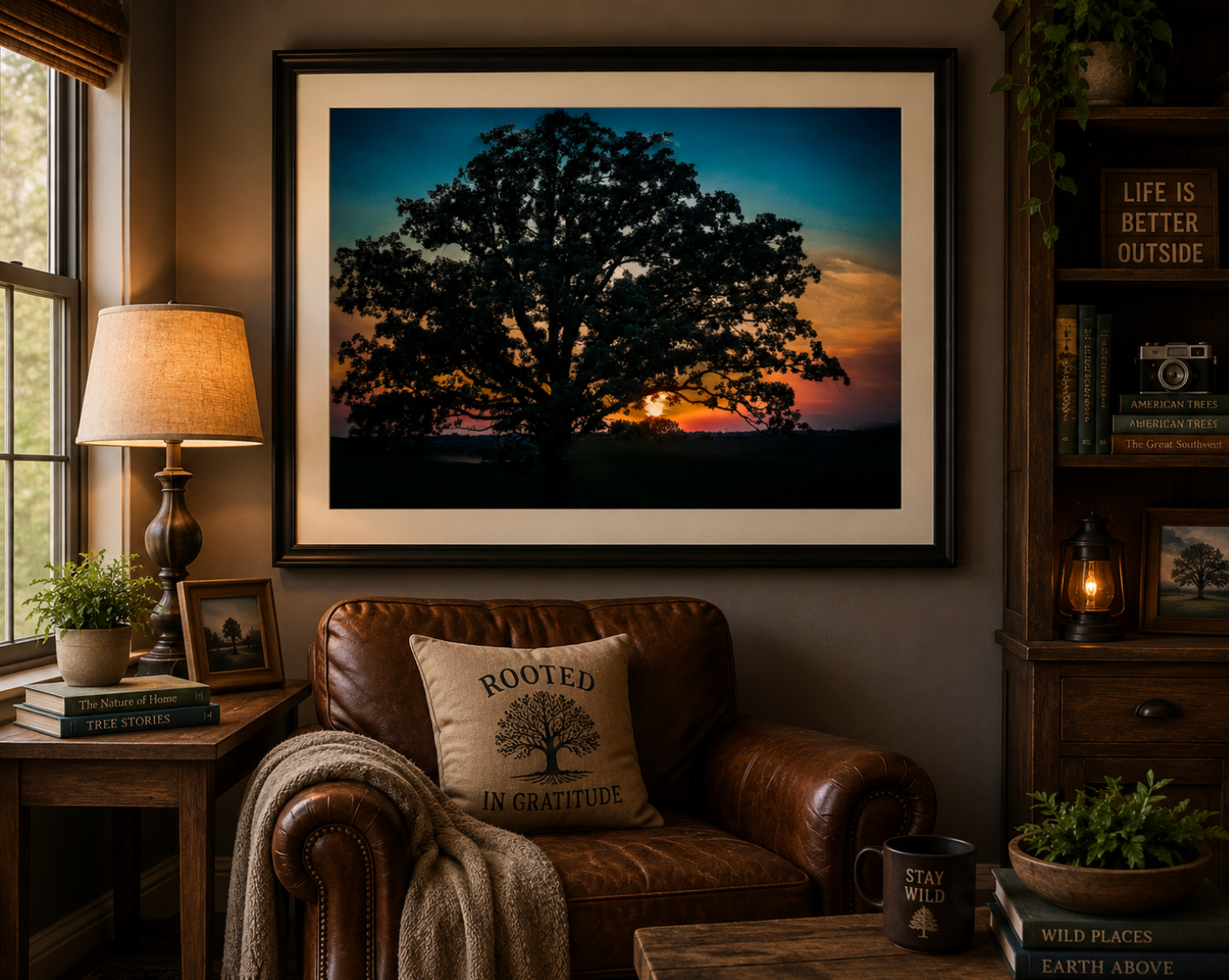 Old Oak New Light | Majestic Oak Tree Sunset Photography | Fine Art Nature Wall Art | Original Landscape Digital Download