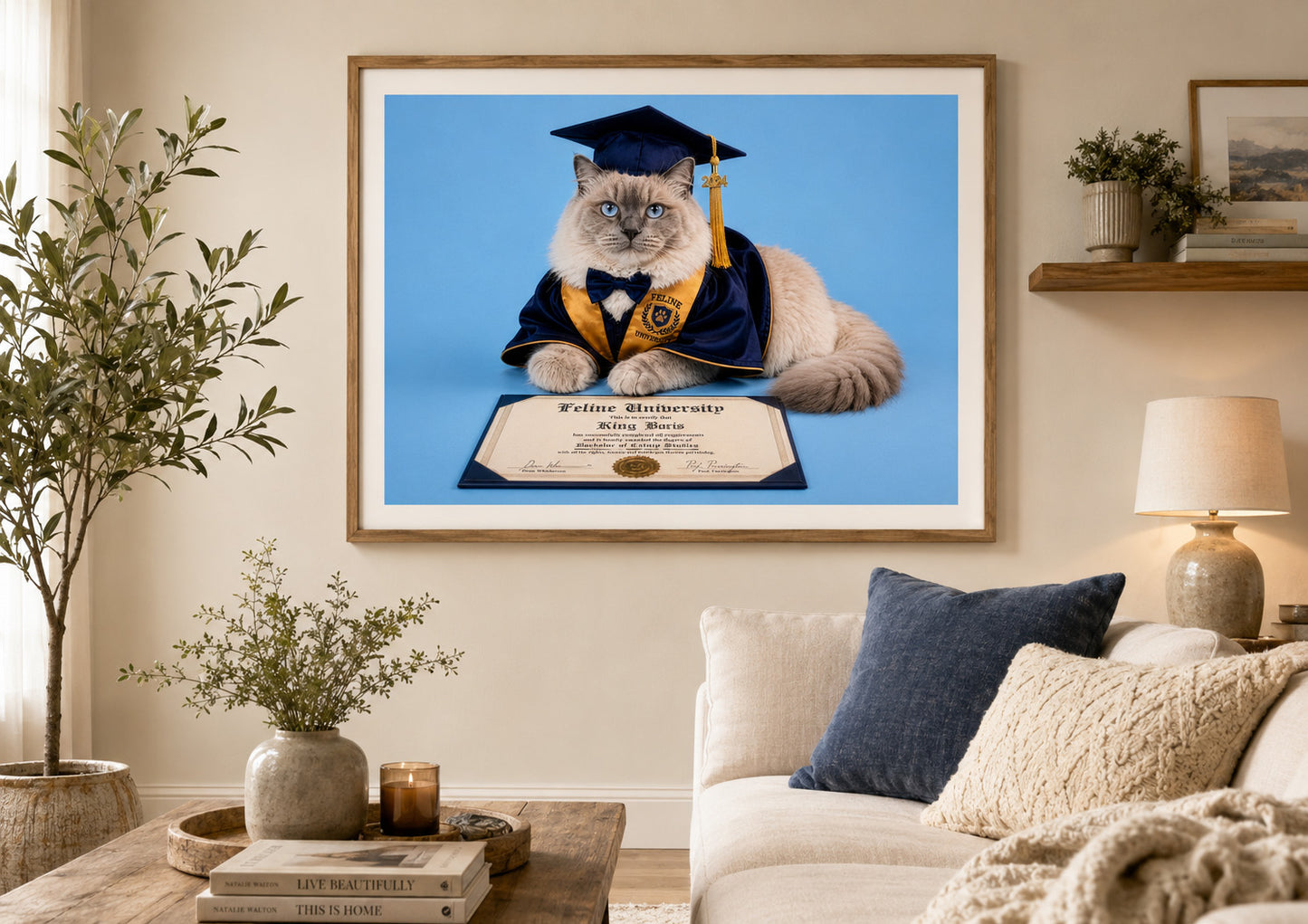 King Boris Graduates! Instant Digital Download Cats in Hats